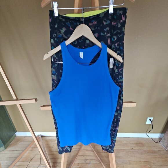 ATHLETA RAINER LEOPARD PRINT LEGGINGS/MATCHING OLD NAVY TANK - LARGE - Picture 3 of 8